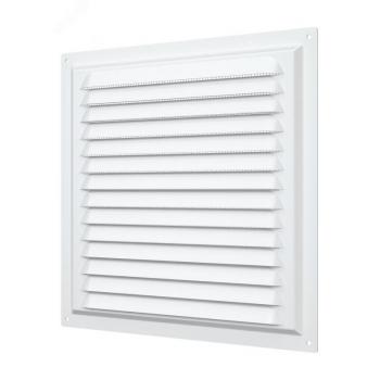 Решетка вентиляционная 150х150мм (1515РЦ), с москит. сеткой, АБС пластик, белая